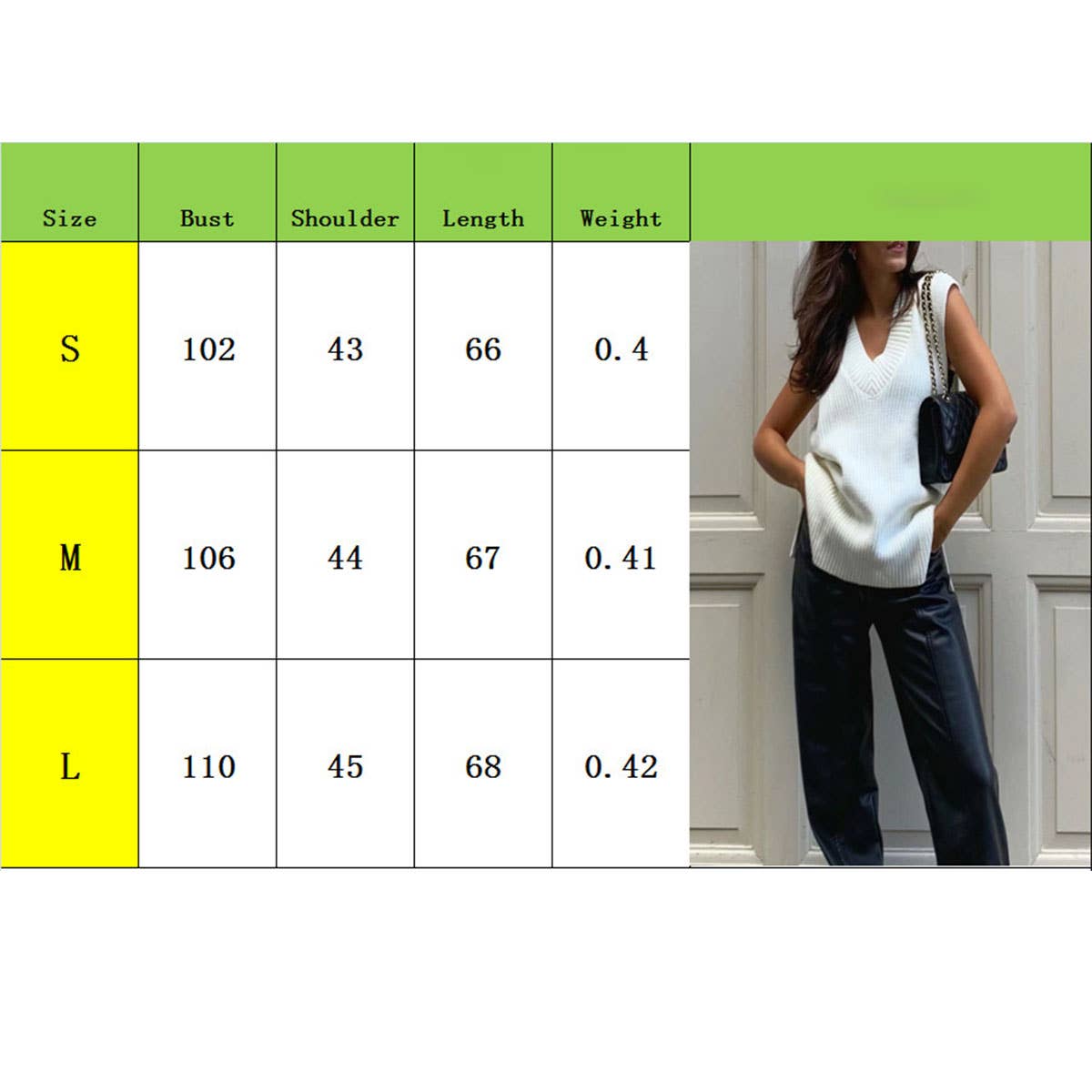 LEISURE COMMUTER V-NECK SOLID COLOR SIMPLE VEST