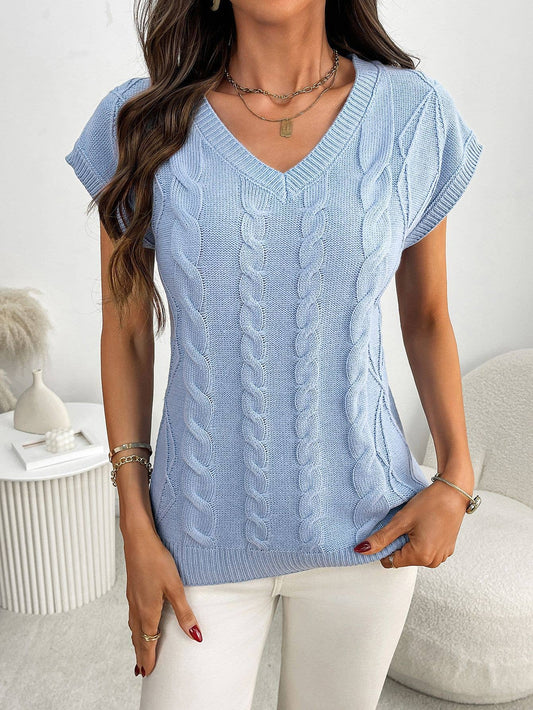 V-neck floral vest loose vest sleeveless sweater