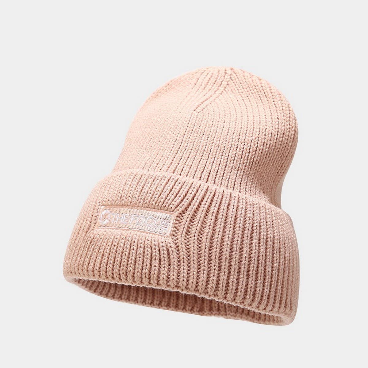 LETTER  THICKENED EMBROIDERED BEANIE KNITTED HAT_CWAH2073