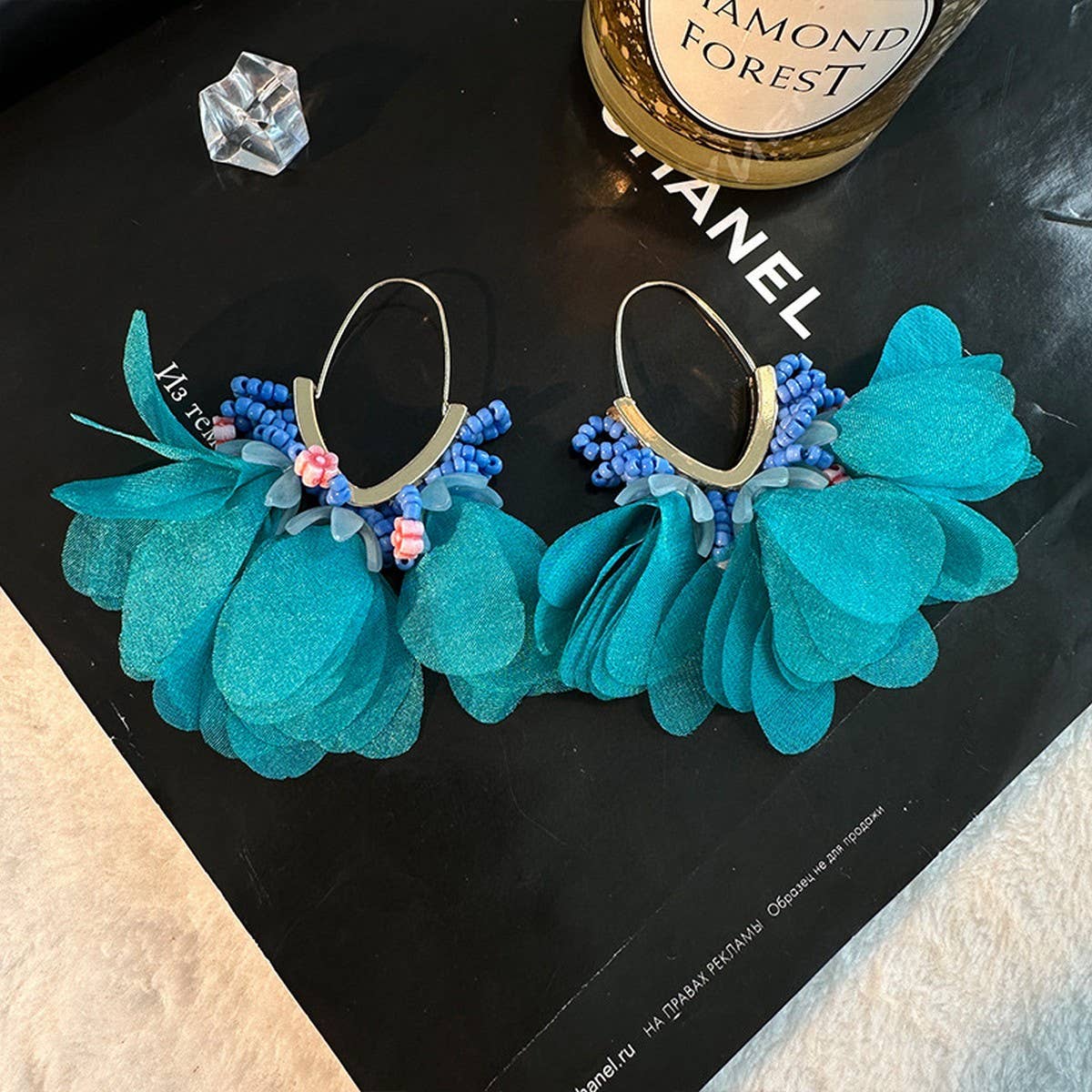 V-Shaped Beaded Tassel Earrings ? Bold Statement