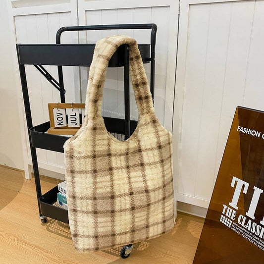 Fluffy Wool Tote Bag  Fashion Shoulder Bag_CUAB00581