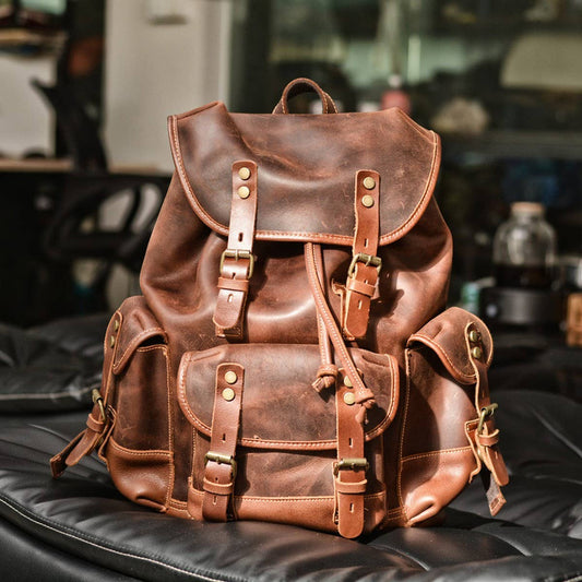 Men's Leather Travel Backpack for Hiking_CWAB5550