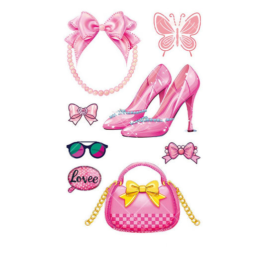 Pink Guitar Girl Tattoos ??Waterproof Kids Party_CWMM8382