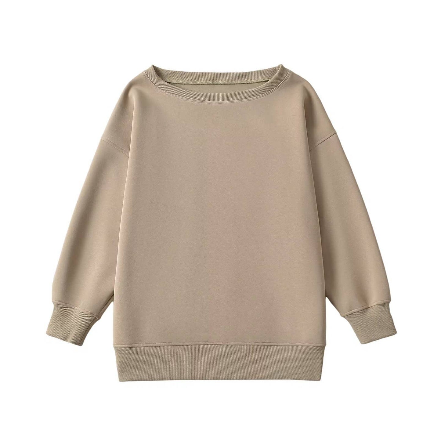 SLANT SHOULDER LOOSE OFF-THE-SHOULDER HOODIE