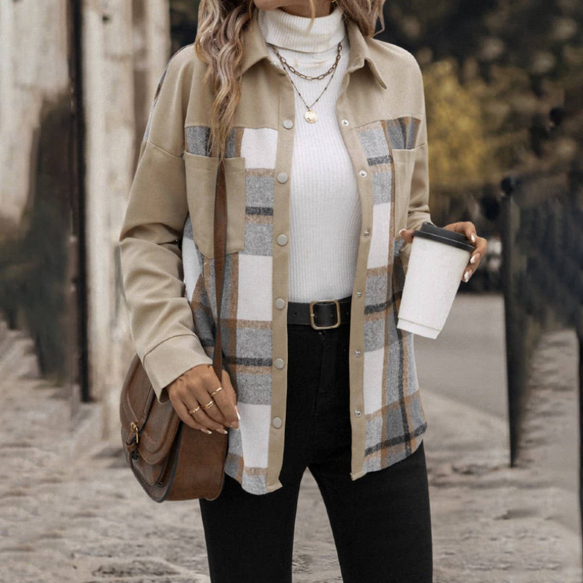 Accessorize with casual patchwork coats