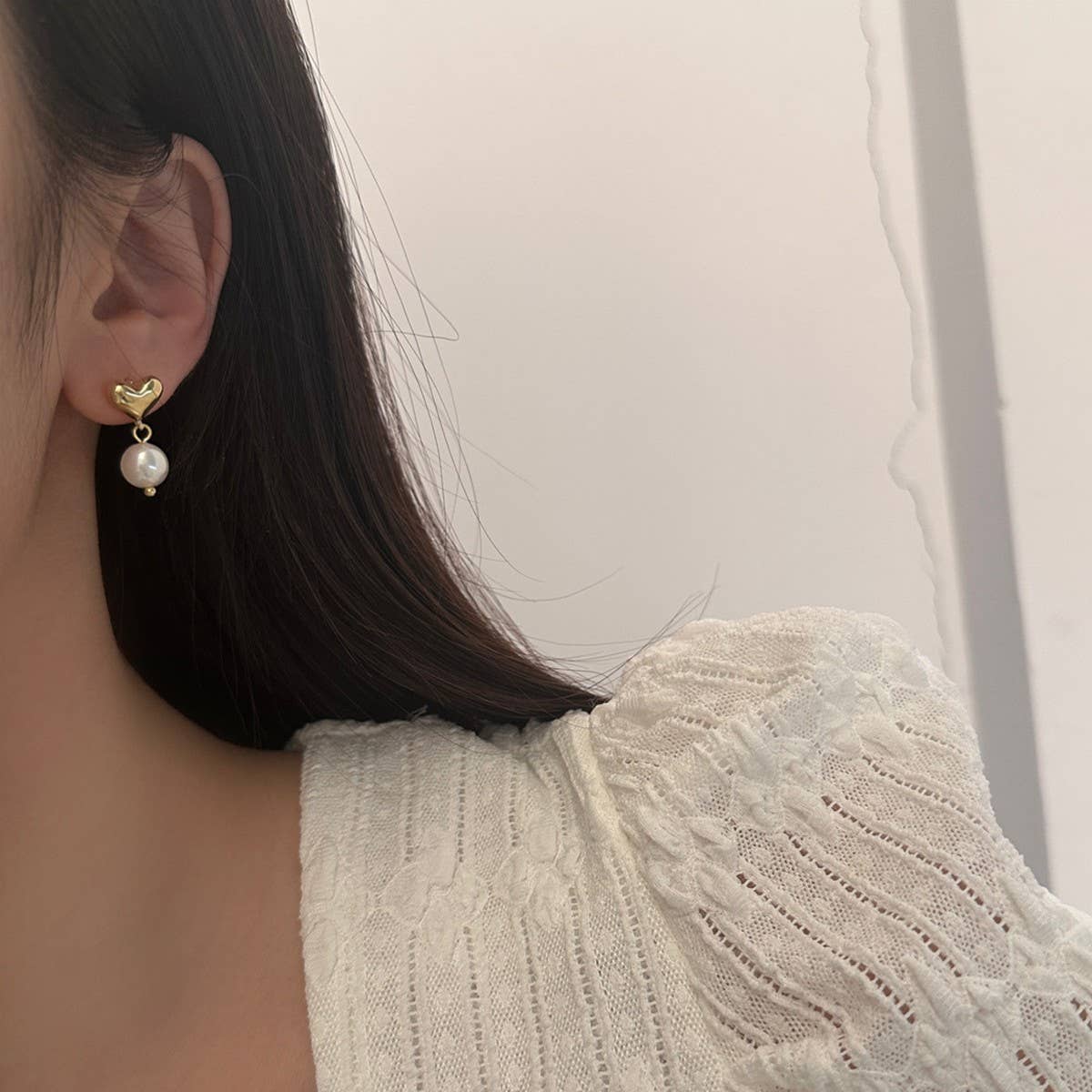 VALENTINE'S DAY NEW DESIGN HEART PEARL EARRINGS