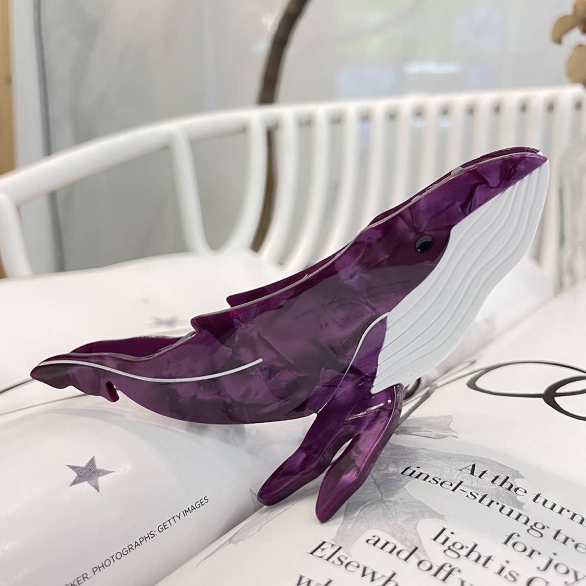 OCEAN WHALE SHELL FISH SEASHELL HAIR CLAW CLIPS_CWAHA0550