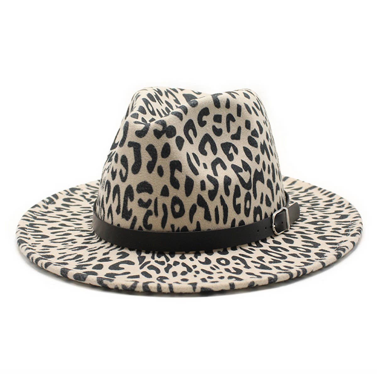 LEOPARD PRINT HAT JAZZ HAT WOOLEN HAT WIDE BRIM HAT_CWAH2578