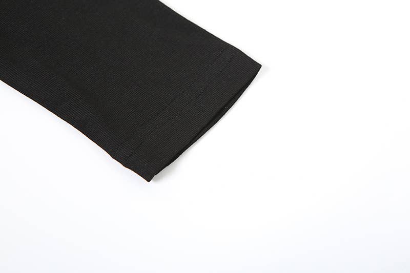 FASHION LACE LETTER-PRINTED LONG SLEEVE TOP