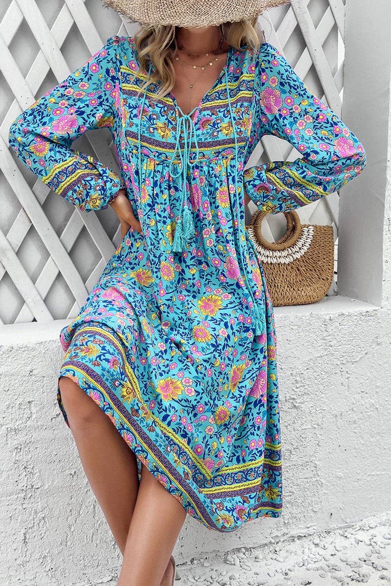 CWDMD4633_SPRING AND SUMMER LEISURE RESORT PRINT DRESS