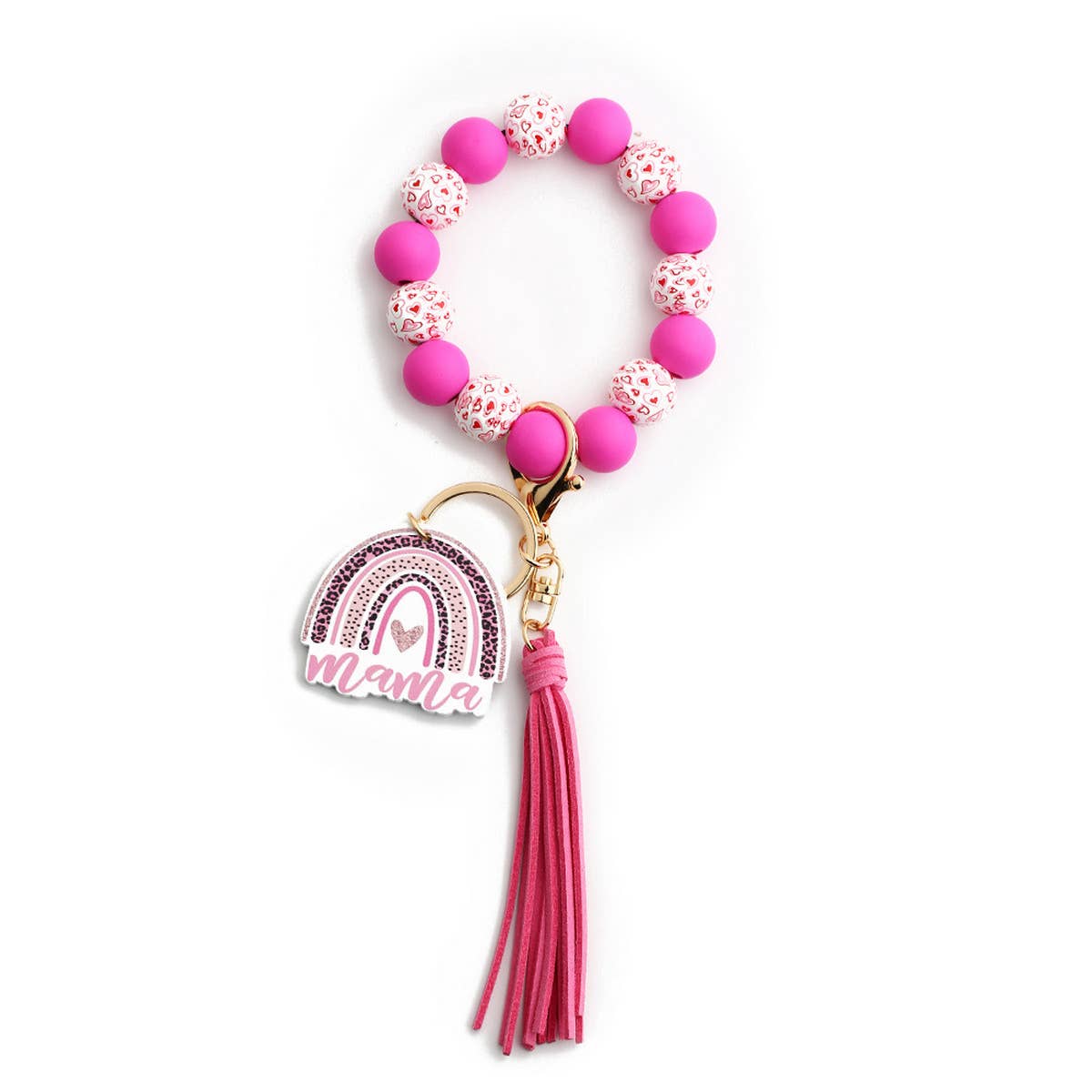 WOODEN BEADS BRACELET SPOT BRACELET KEYCHAIN_CWMM1299