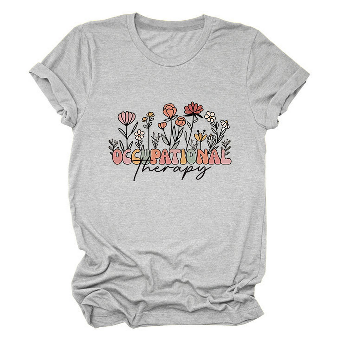 Casual Crew Neck Tee ??Occupational Therapy Theme_CWTTS1531