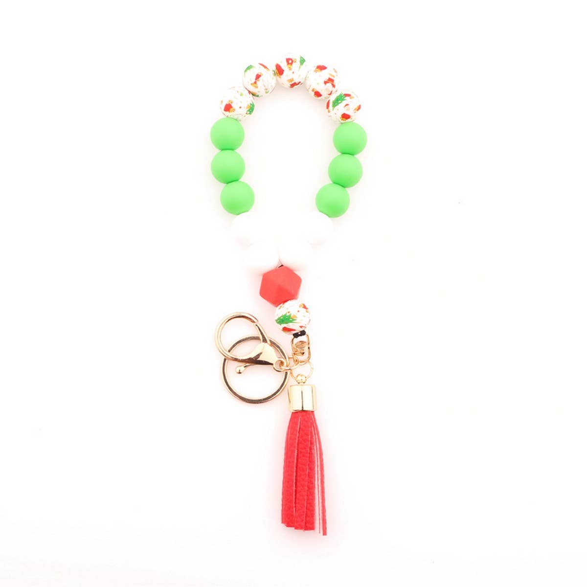 Personalized Christmas Gift Silicone Bead Keychain_CWMM7008