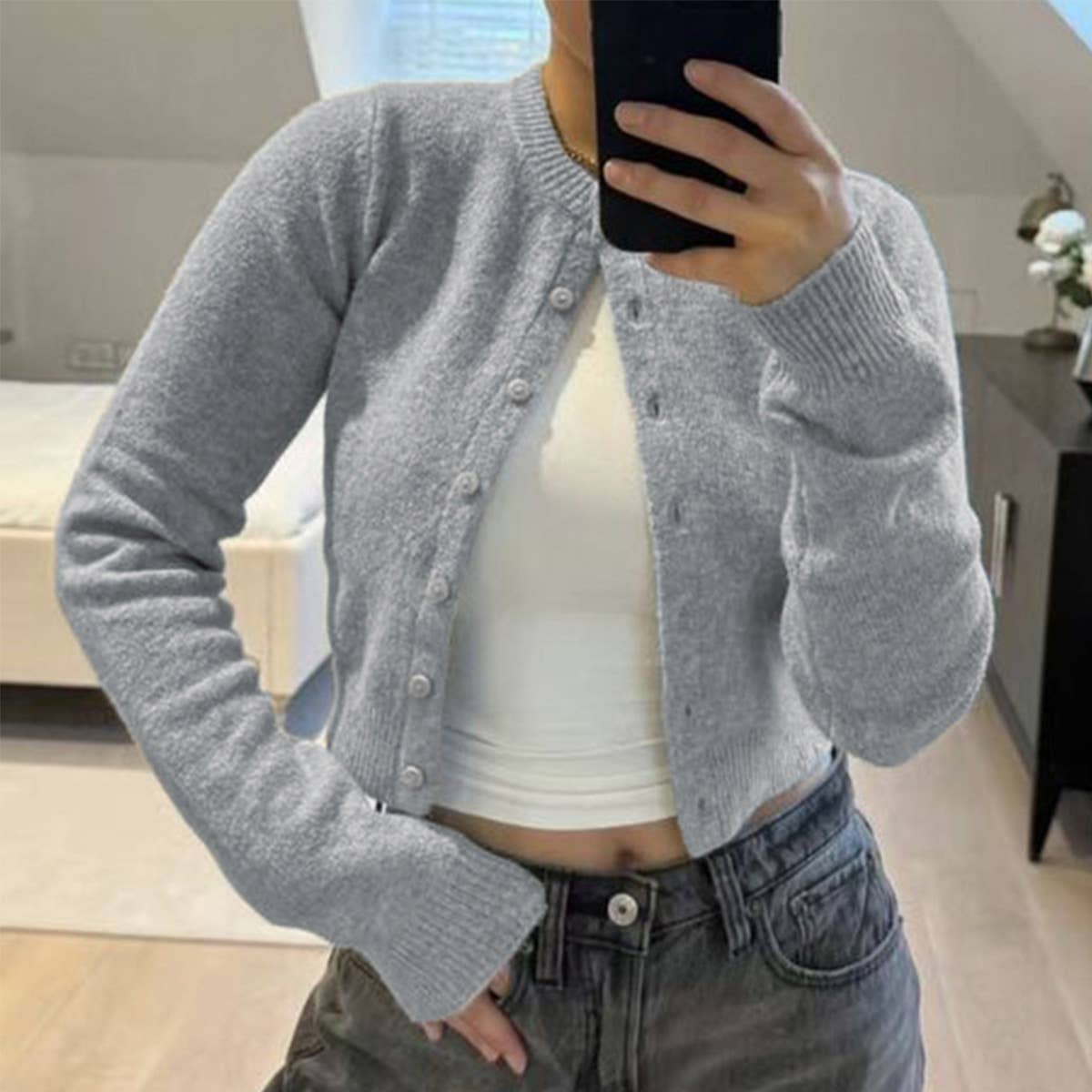 Girly Style Twist Solid Color Sweater