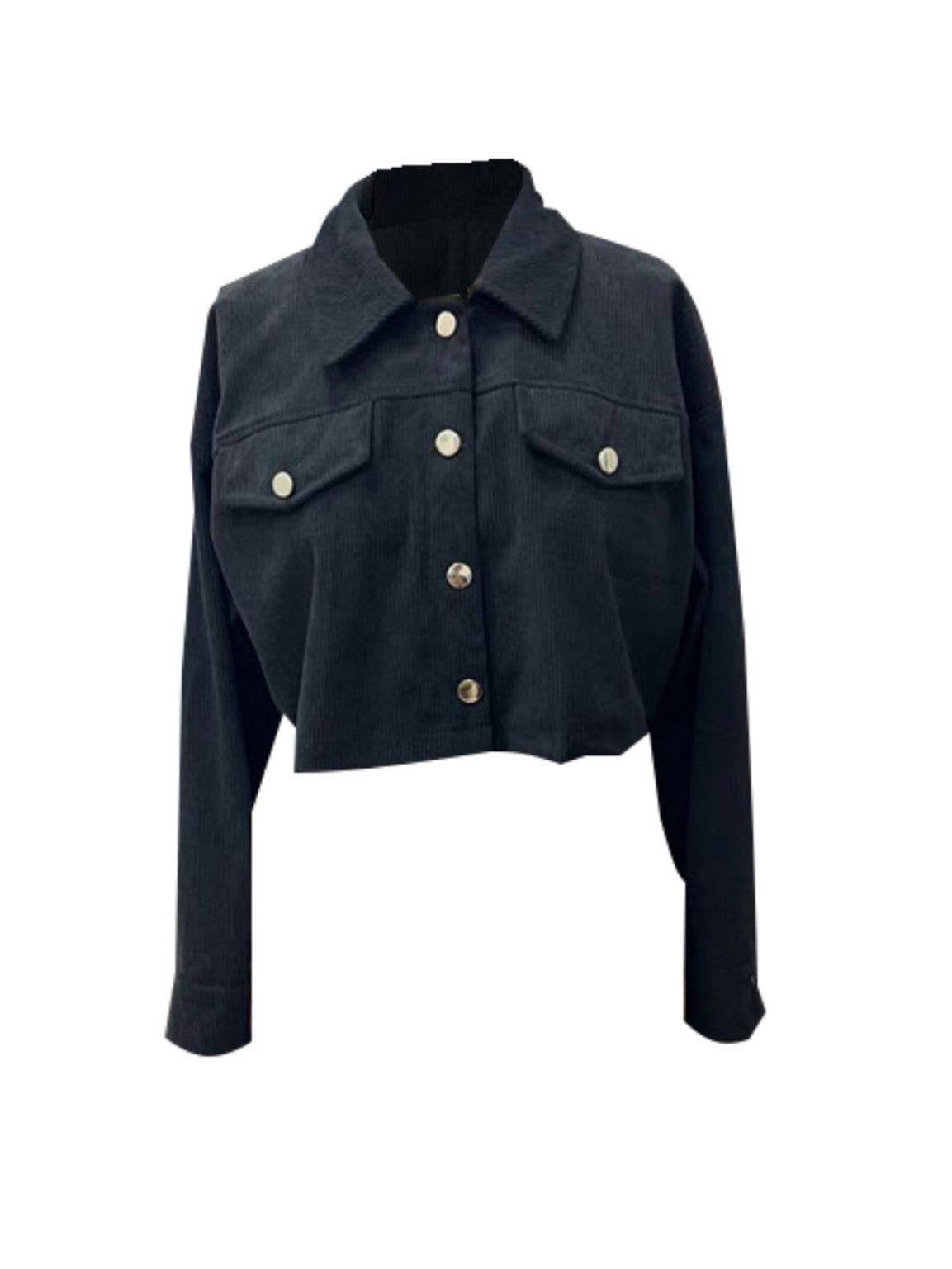 LANTERN LONG SLEEVE CORDUROY CASUAL SHORT JACKET