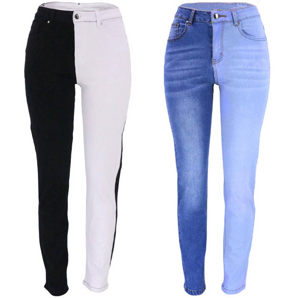 WOMENS FASHIONABLE SPLICING STRAIGHT LEG JEANS_CWJP0167