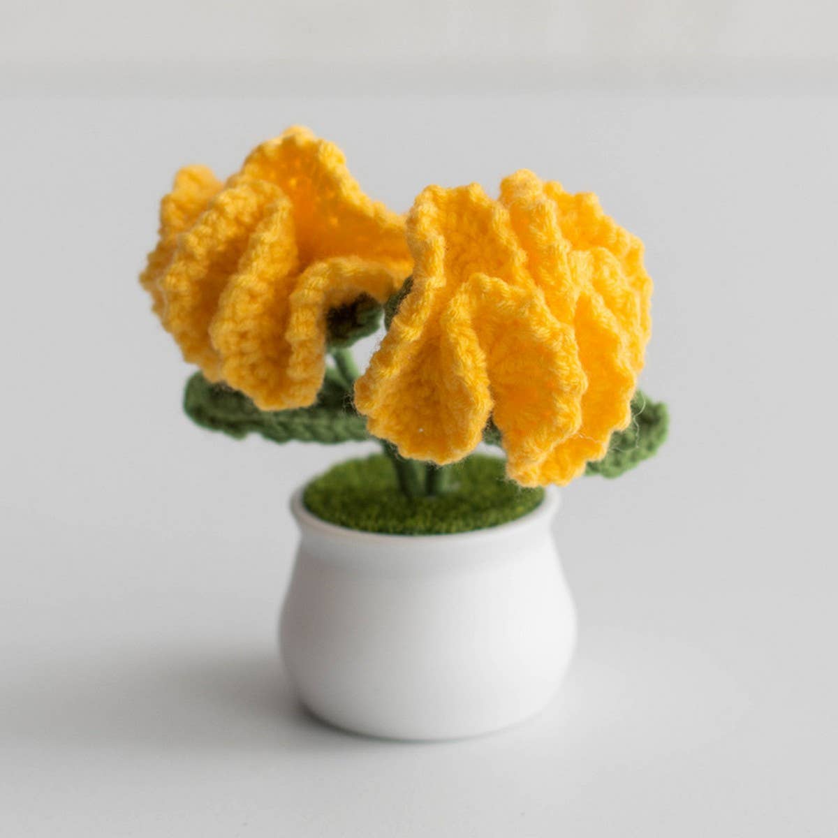 CWMM9282_HAND-KNITTED DOUBLE-HEADED CARNATION POTTED PLANT