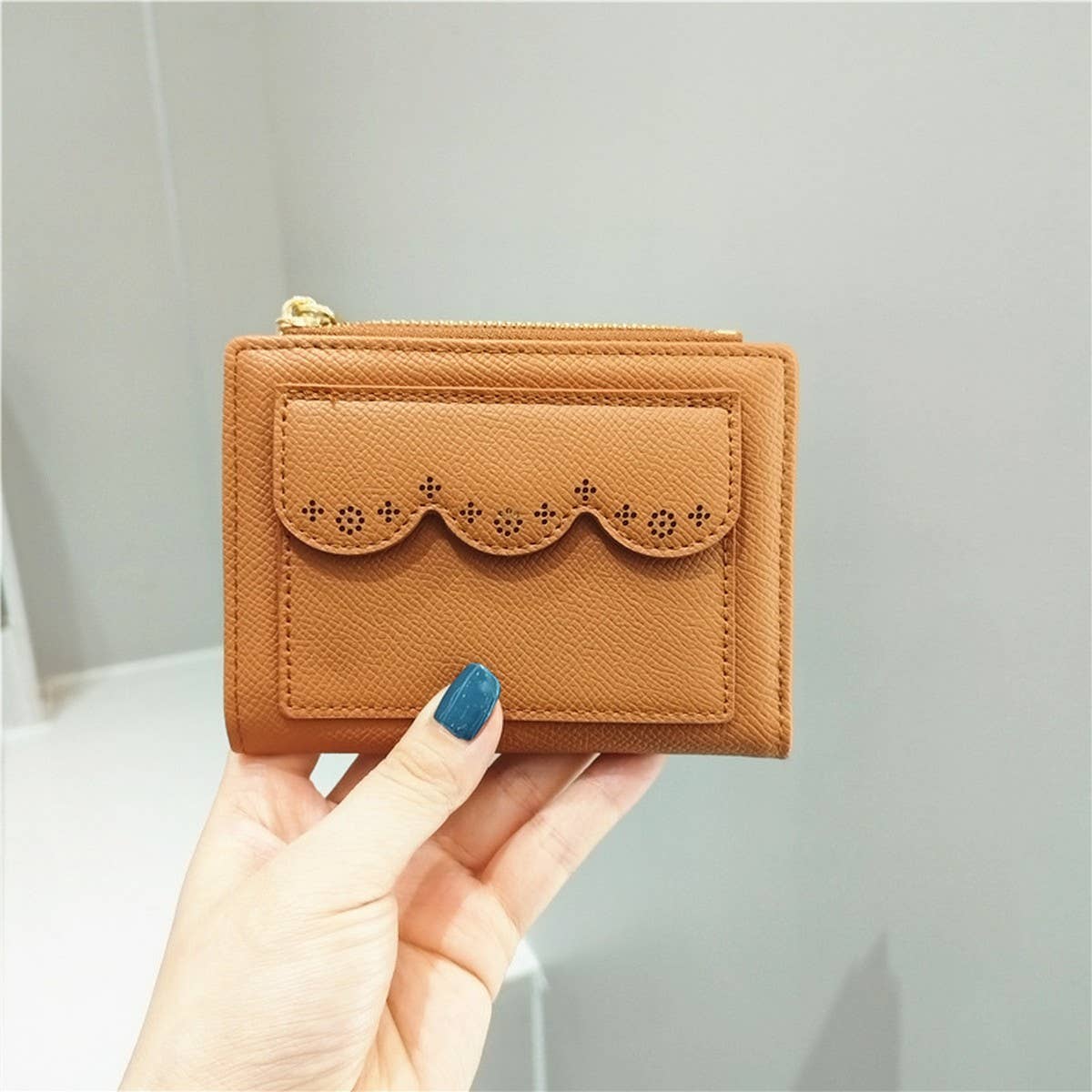 SIMPLE SOLID COLOR LACE HOLLOW WALLET_CWAB2564