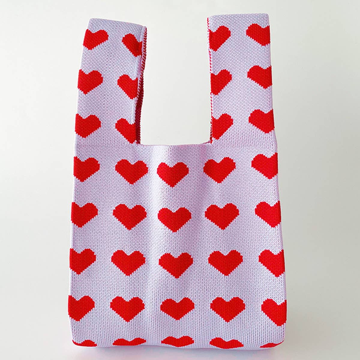 CONTRAST COLOR LOVE KNITTED TOTE BAG_CWAB1492