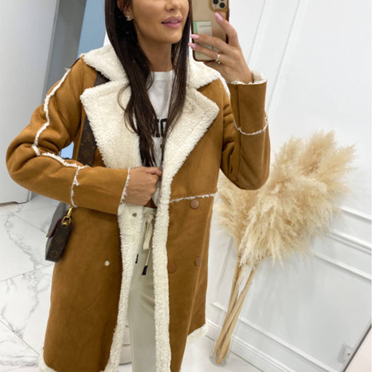 LAMB WOOL PATCHWORK CASUAL FASHION JACKET