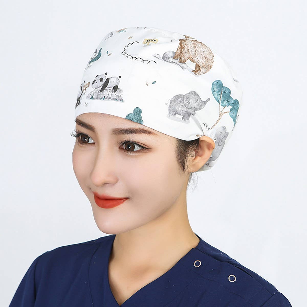 NURSE CAP OPERATING ROOM ADJUSTABLE ROUND CAP_CWAH3336