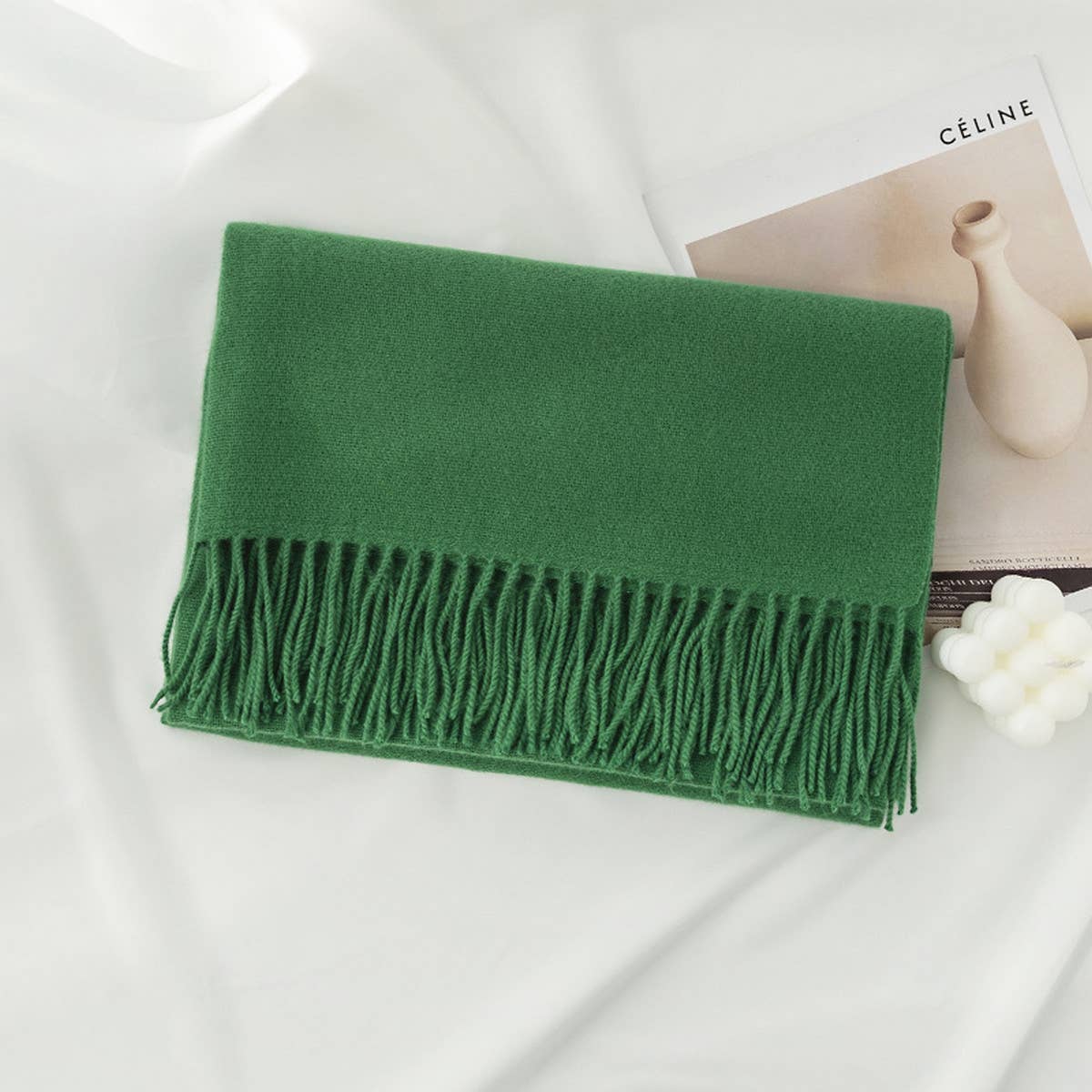 Cozy Solid Color Winter Scarf with  for Women