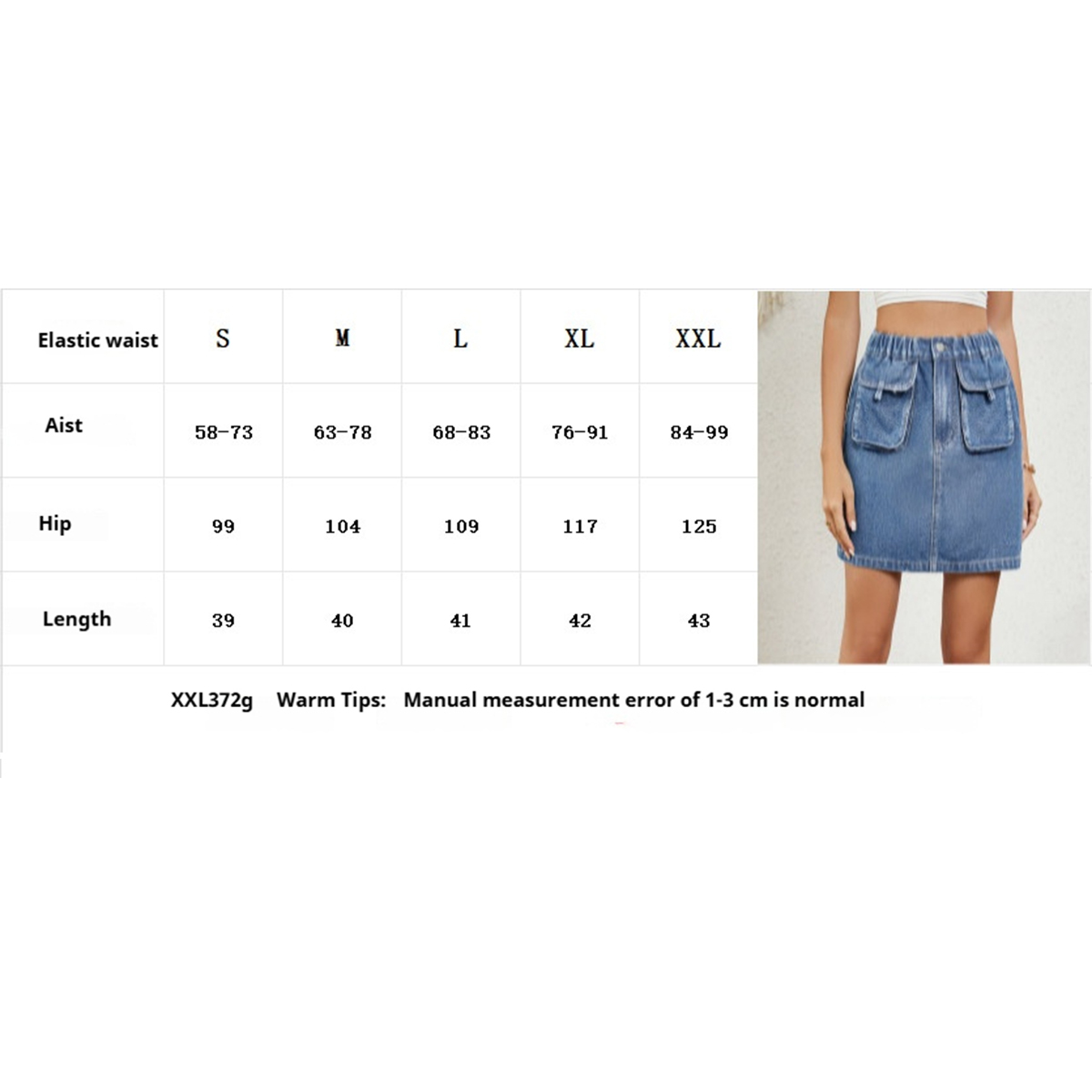 Women??¢s Washed Denim Mini Skirt Elastic Waist_CWJSK0212