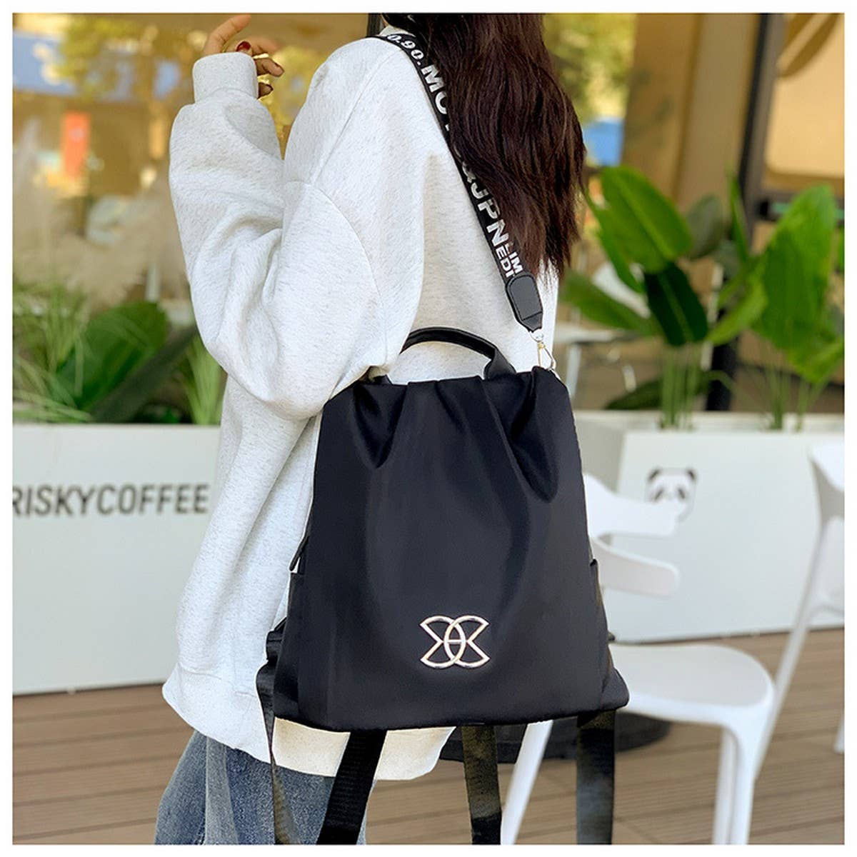 NYLON TRAVEL BACKPACK LARGE CAPACITY OXFORD CLOTH_CWAB3505