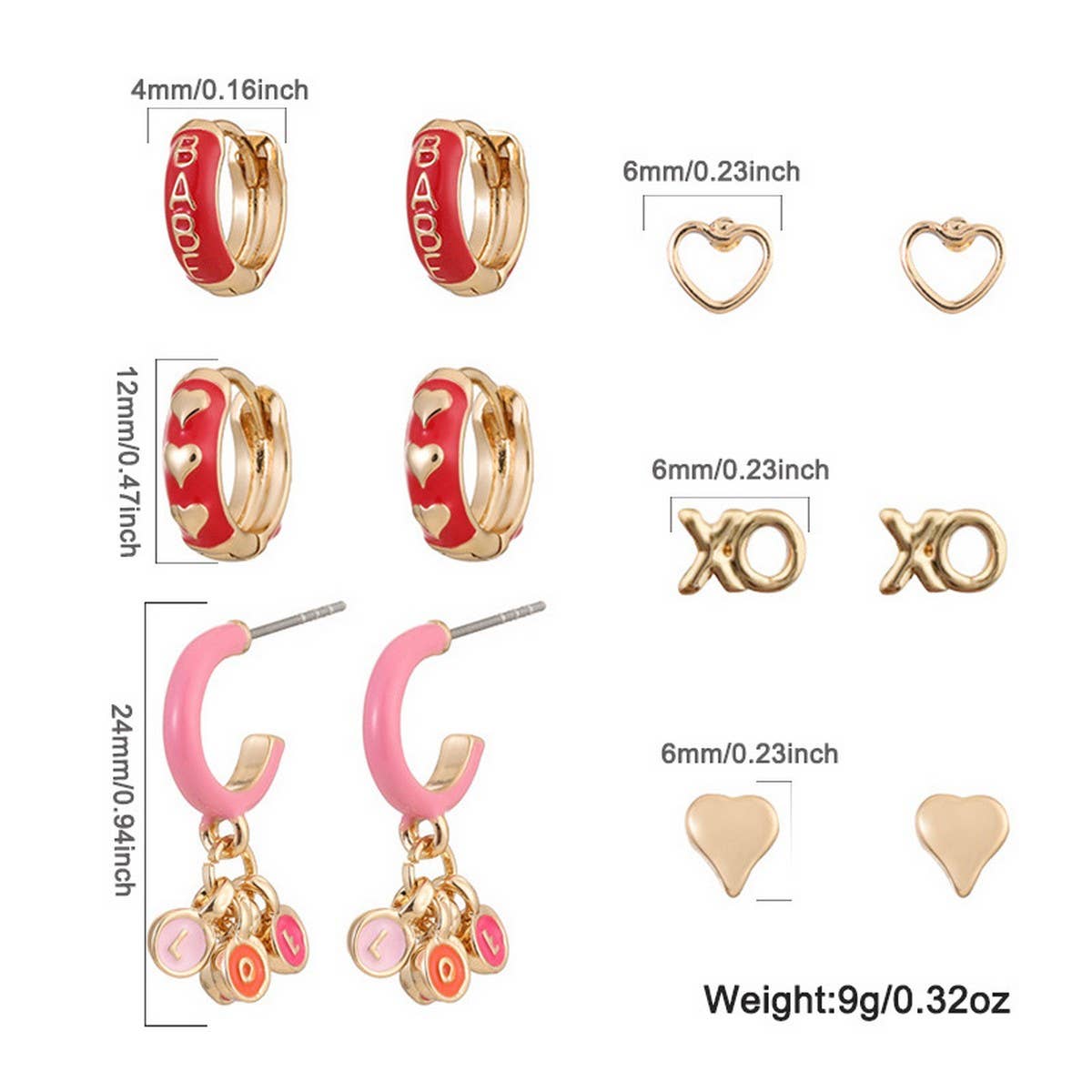 VALENTINE'S DAY FASHION EARRINGS FOR WOMEN PARTY