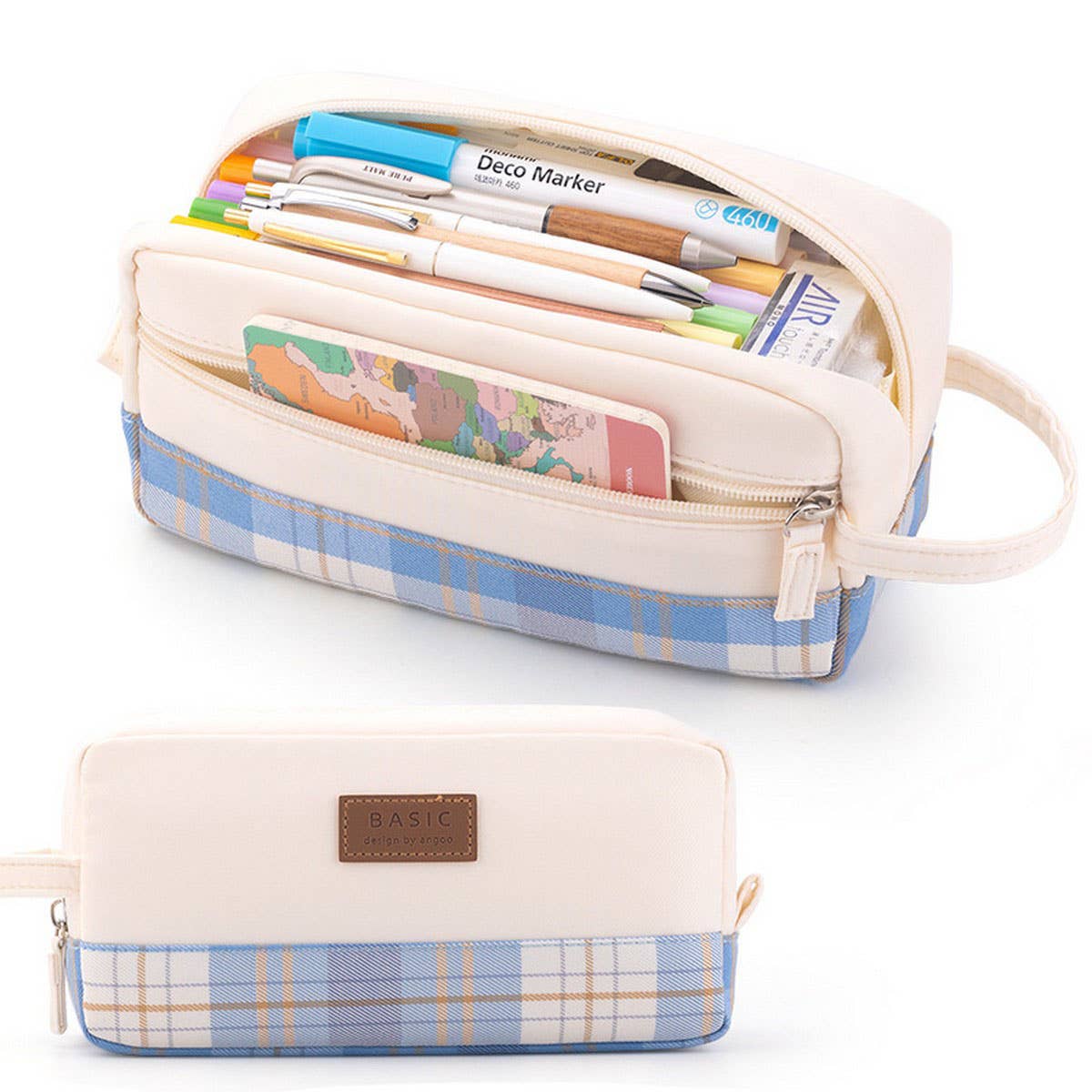 LARGE SQUARE MULTI-LAYER PENCIL CASE