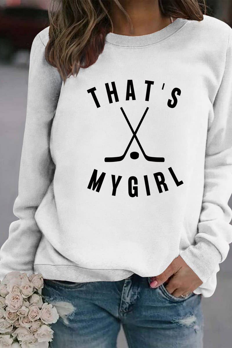 WOMEN HOCKEY GAME DAY PRINTING LONG SLEEVE TOP_CWTSTL0454