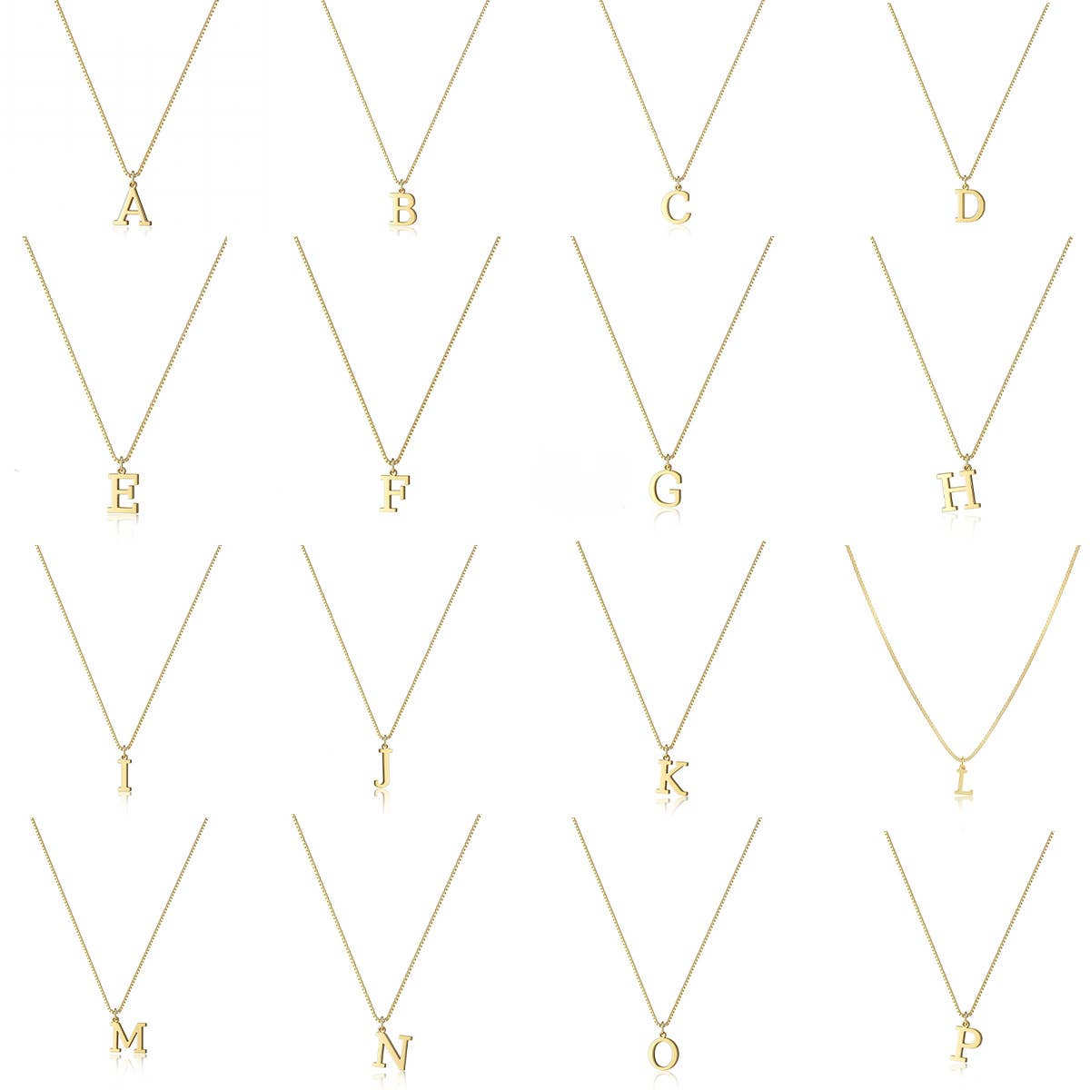 Simple and fashionable glossy 26-letter necklace