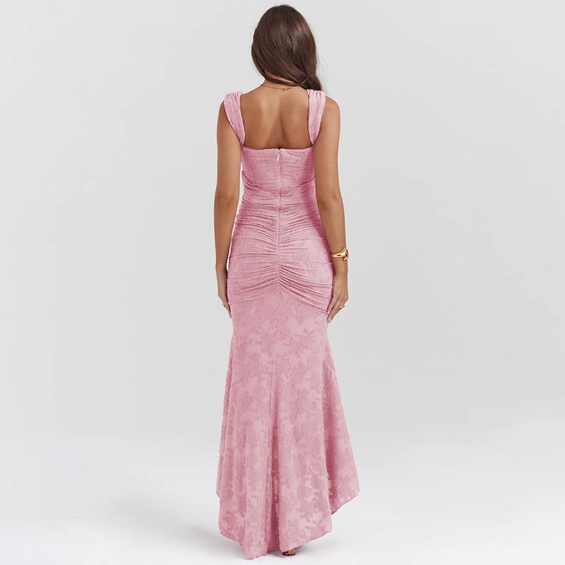 Fashion breastless fishbone wrapped hip dress