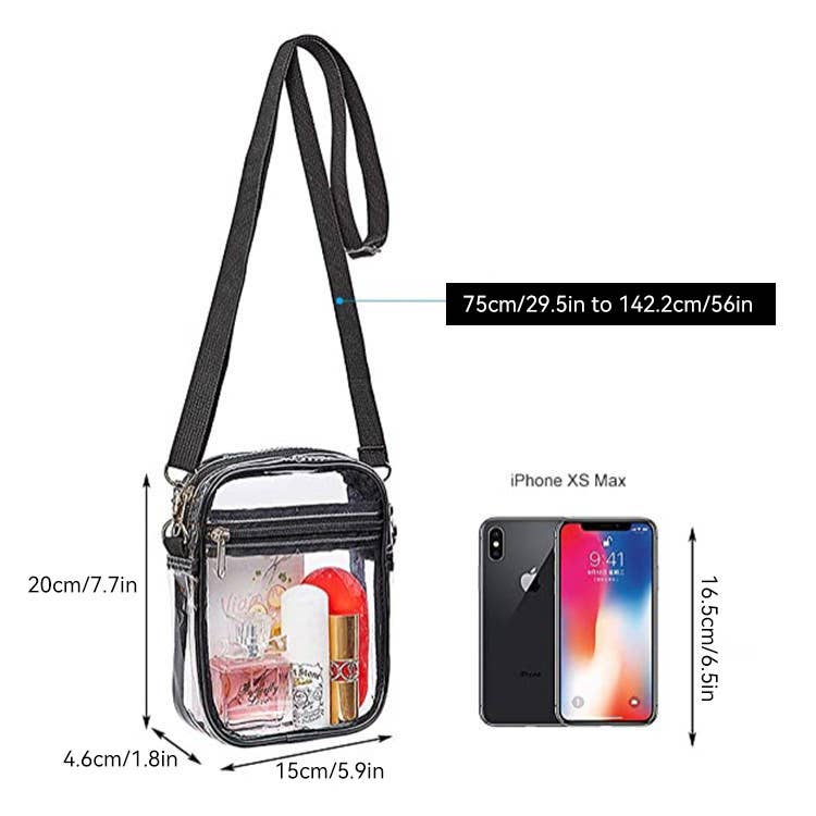 PVC transparent waterproof crossbody bag