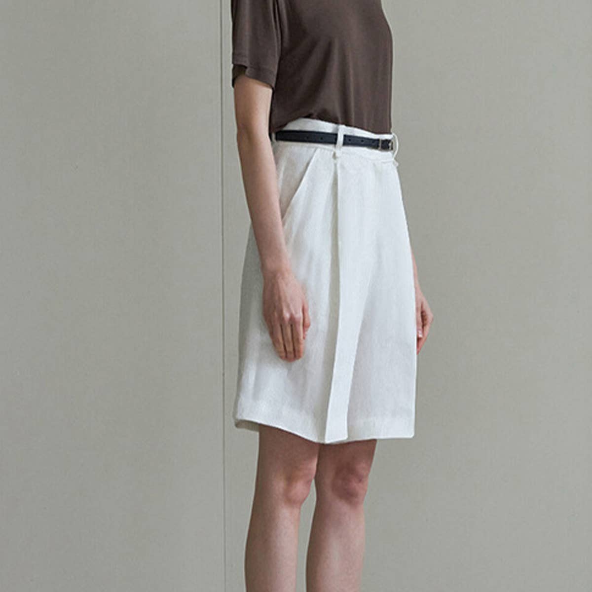 SAND-WASHED PURE LINEN SLIM PANTS