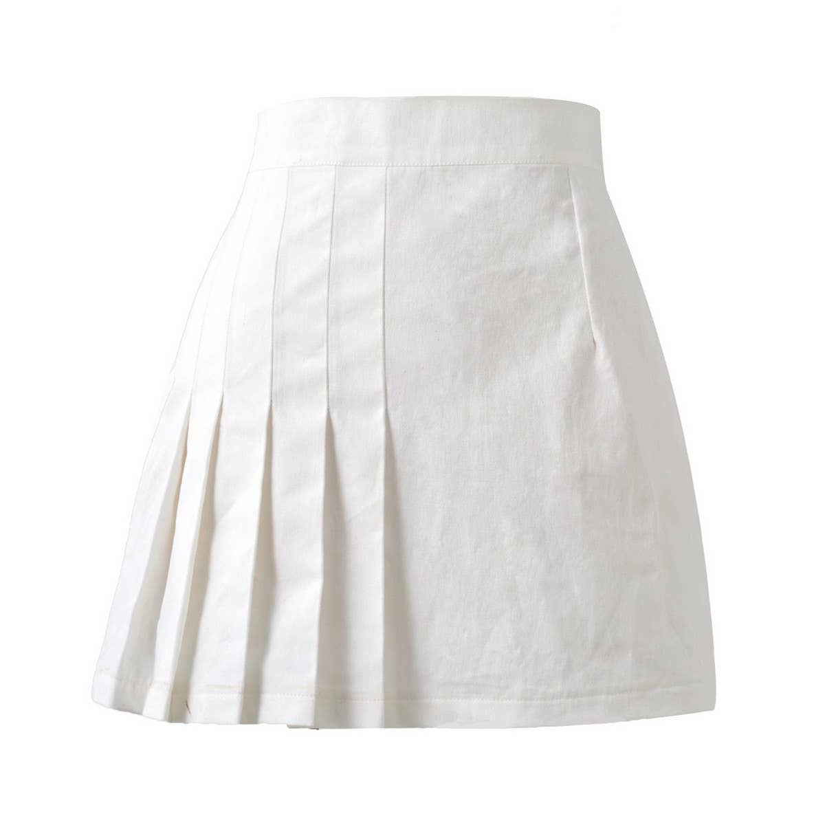 VERSATILE SOLID COLOR PLEATED SHORT SKIRT