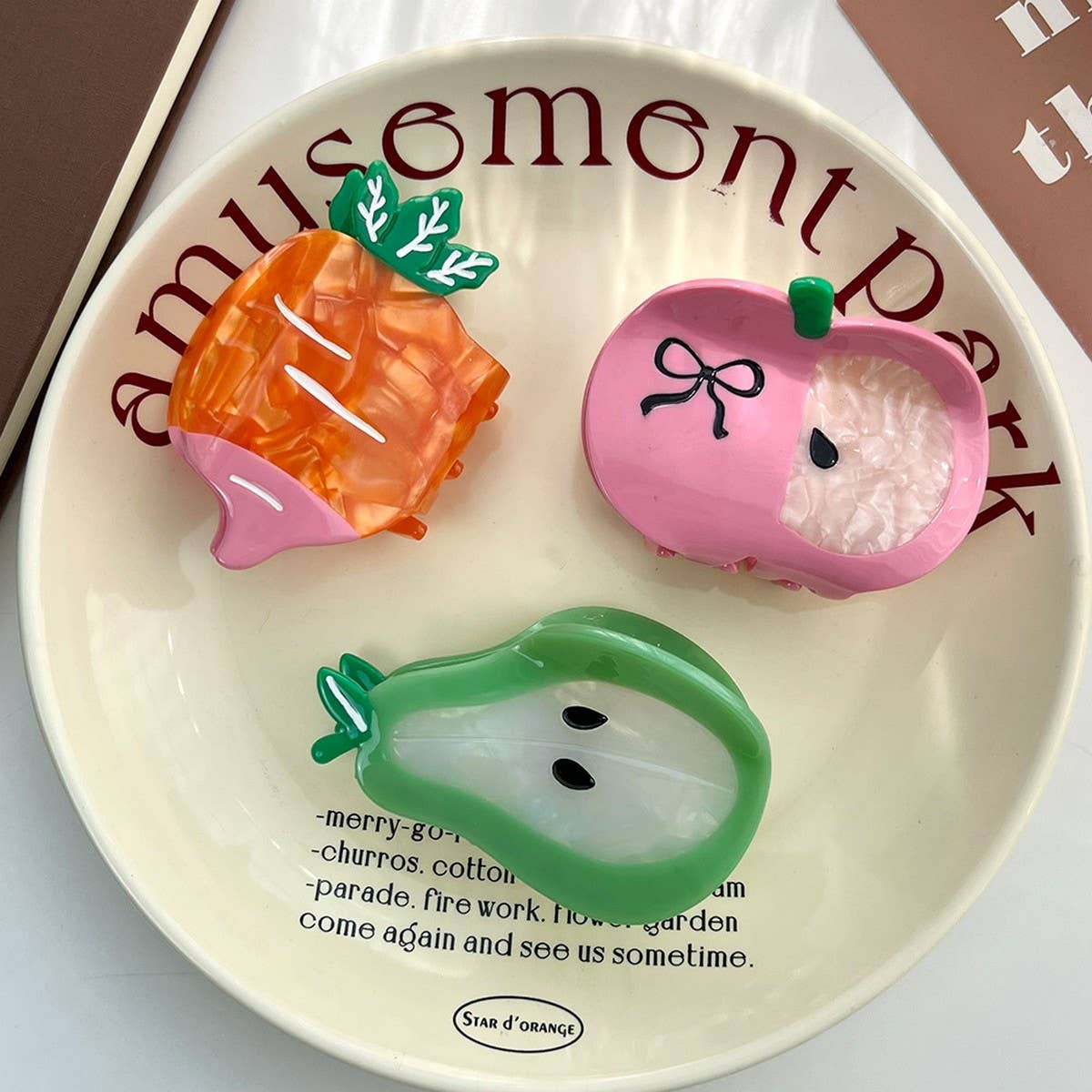 Sweet Fruit Claw Clip ? Carrot Apple Pear Hairpin