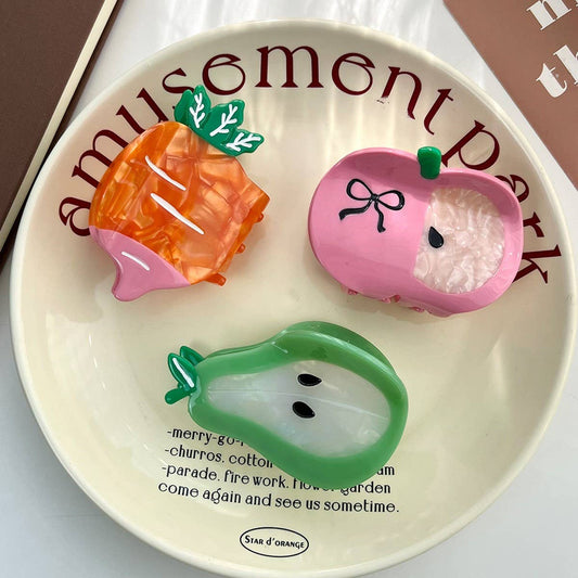 Sweet Fruit Claw Clip ? Carrot Apple Pear Hairpin