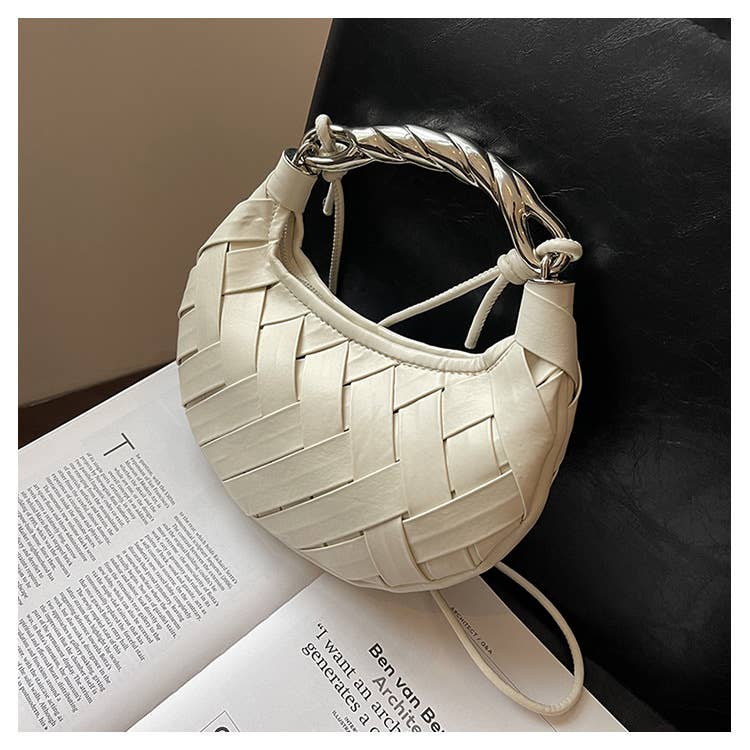 Fashionable niche woven hand-held crossbody bag
