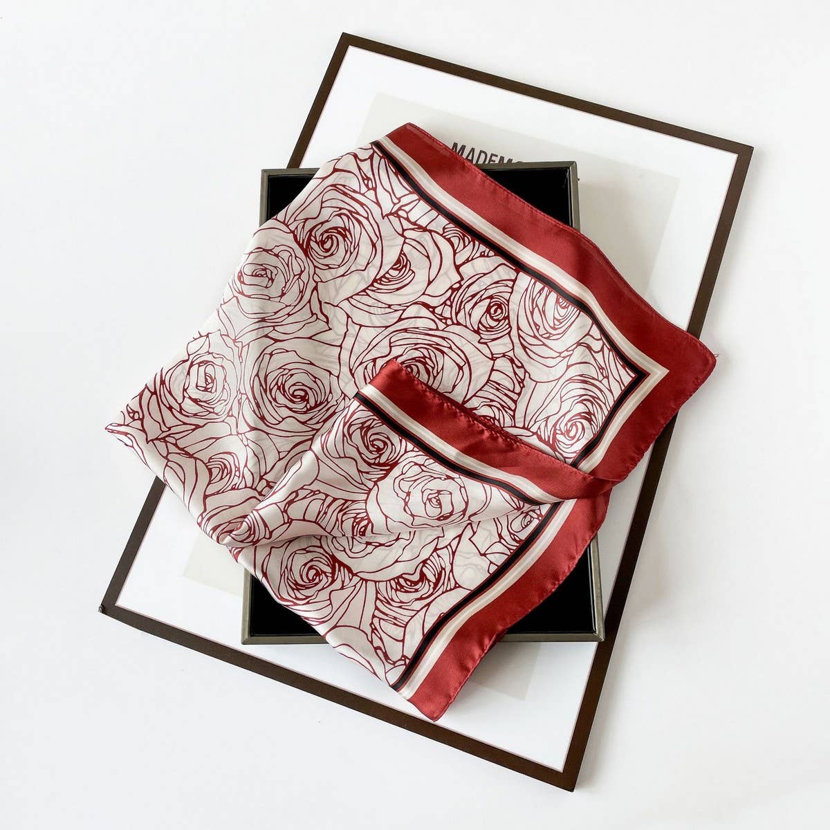 Elegant Polka Dot Satin Silk Scarf