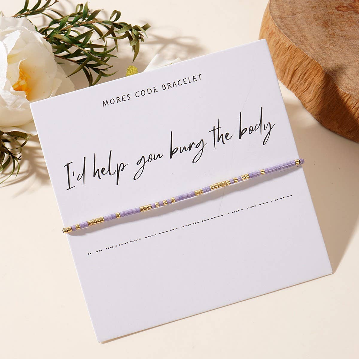 RICE BEADS MORSE CODE THIN BRACELET_CWAB4629