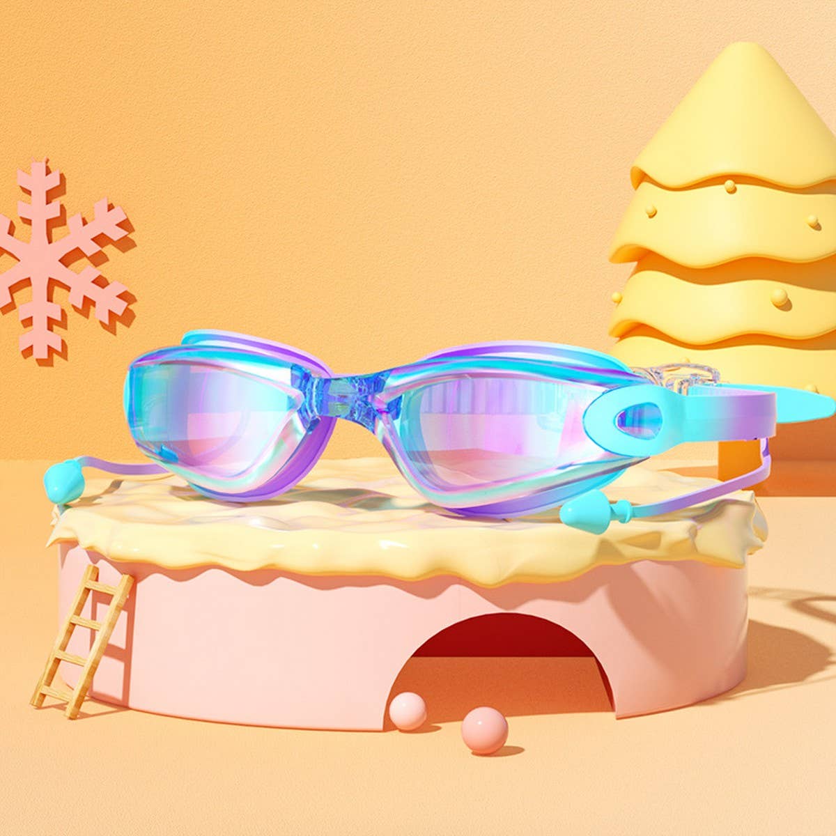 Kids Mirrored Swim Goggles ? HD Anti-Fog & Cute