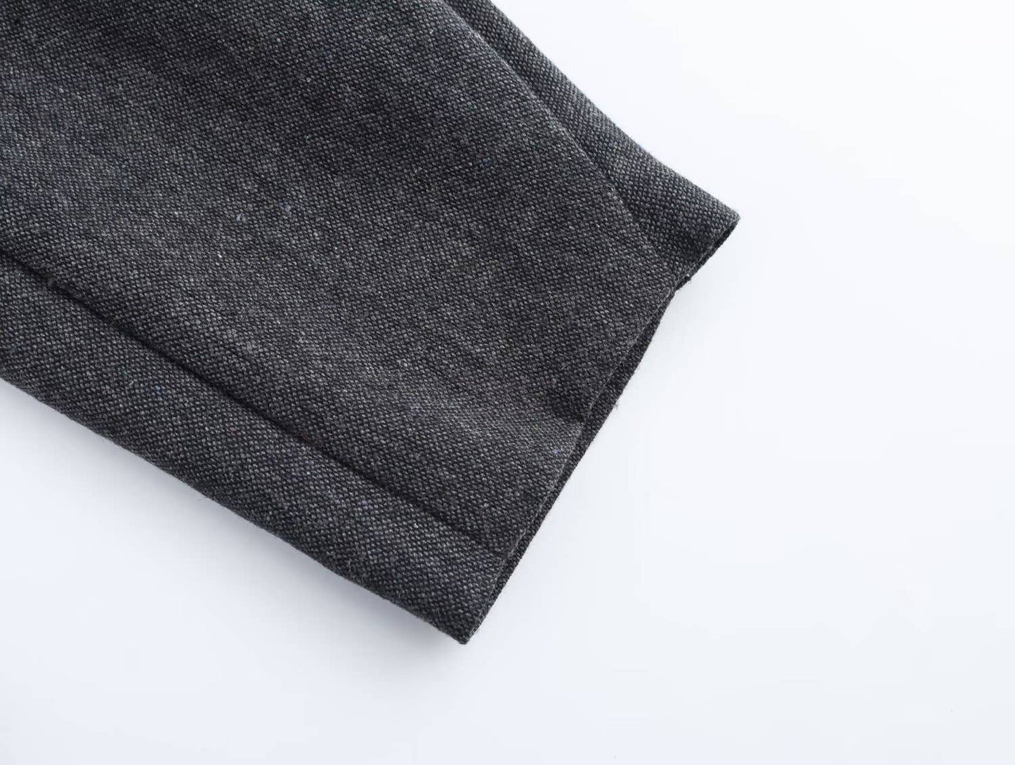 STAND COLLAR DESIGN SENSE SOLID COLOR CARDIGAN