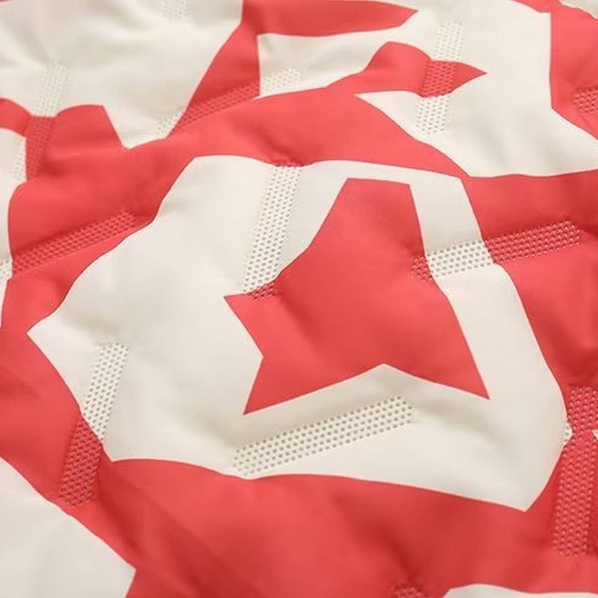 COLORBLOCK PRINT ZIP-UP QUILTED JACKET