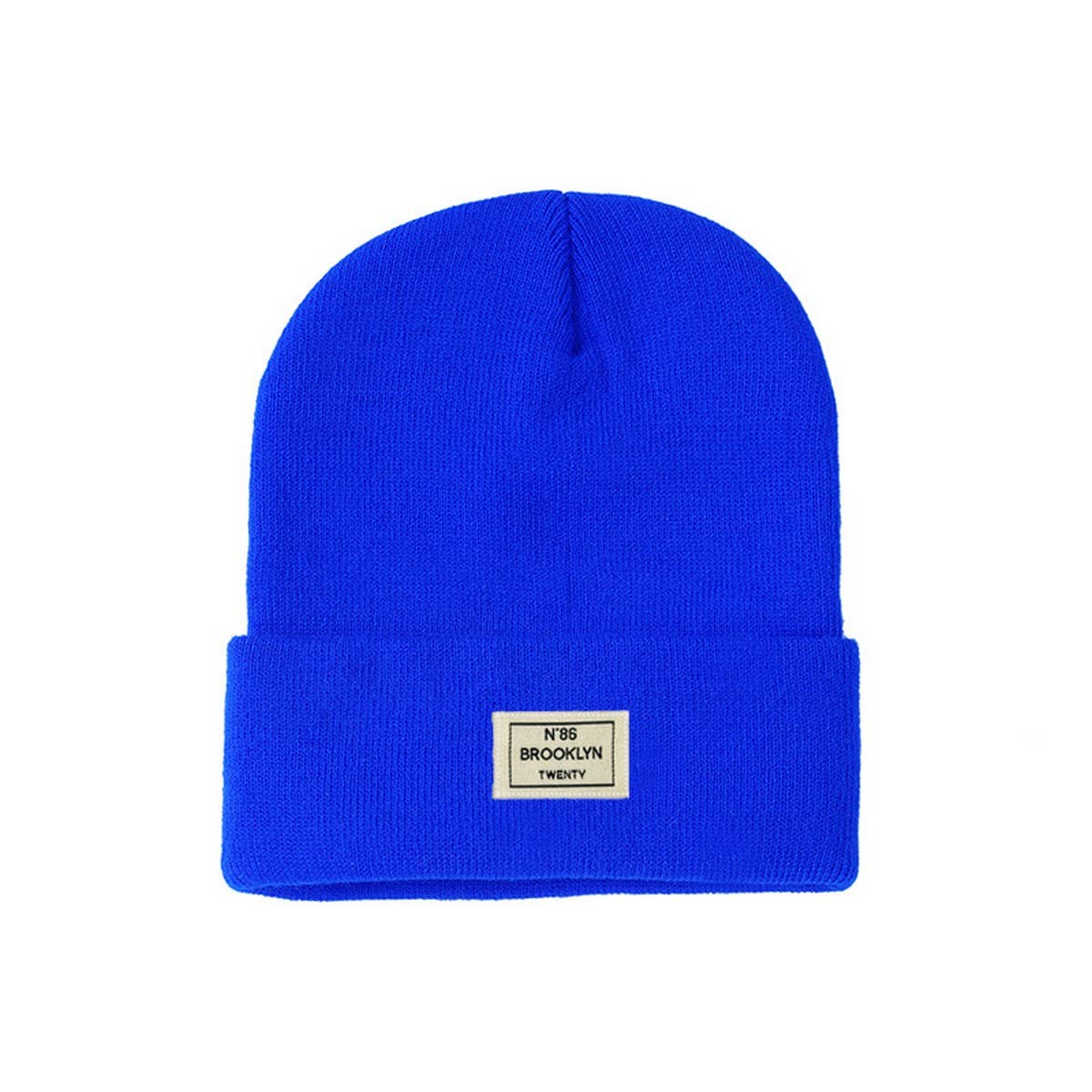 CWAH04350_LETTER PATCH KNIT BEANIE HAT UNISEX