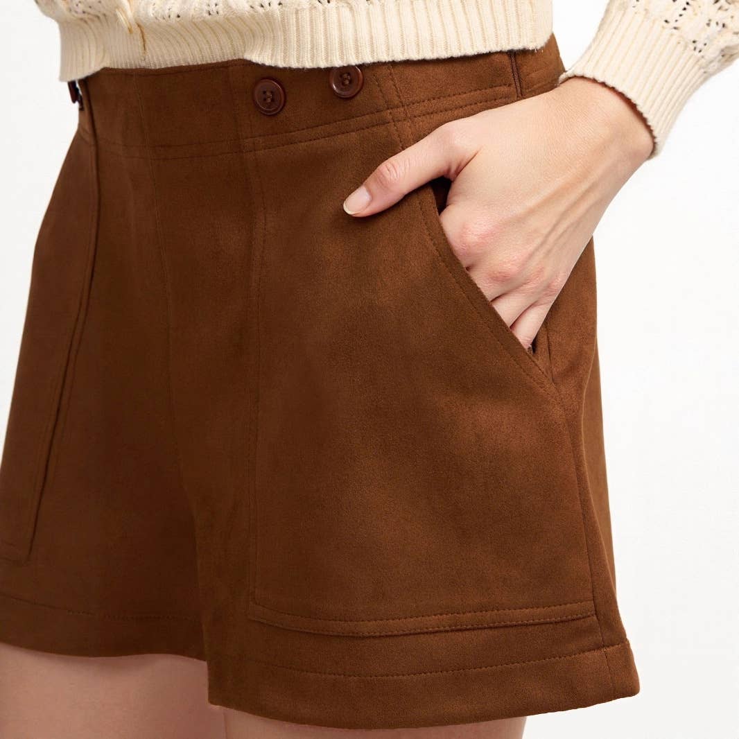 Casual double-button wide-brimmed simple shorts