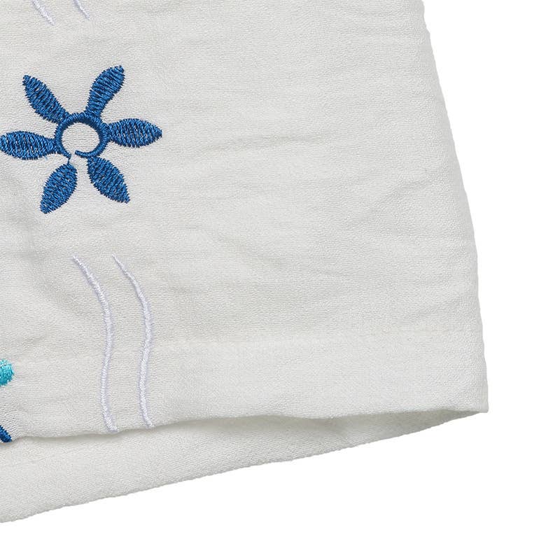 Embroidered cardigan and shorts two-piece set