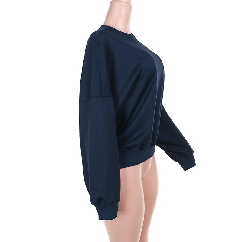 SIMPLE CASUAL LOOSE BASIC SPORTS WOMEN'S HOODIE