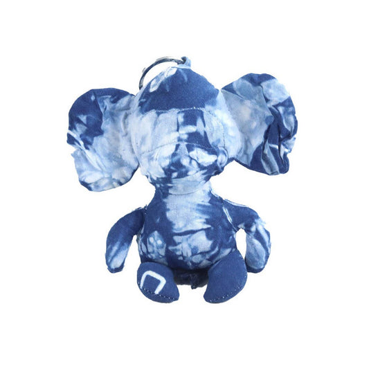 Handmade Indigo Dye Tie-Dye Animal Doll Keychain
