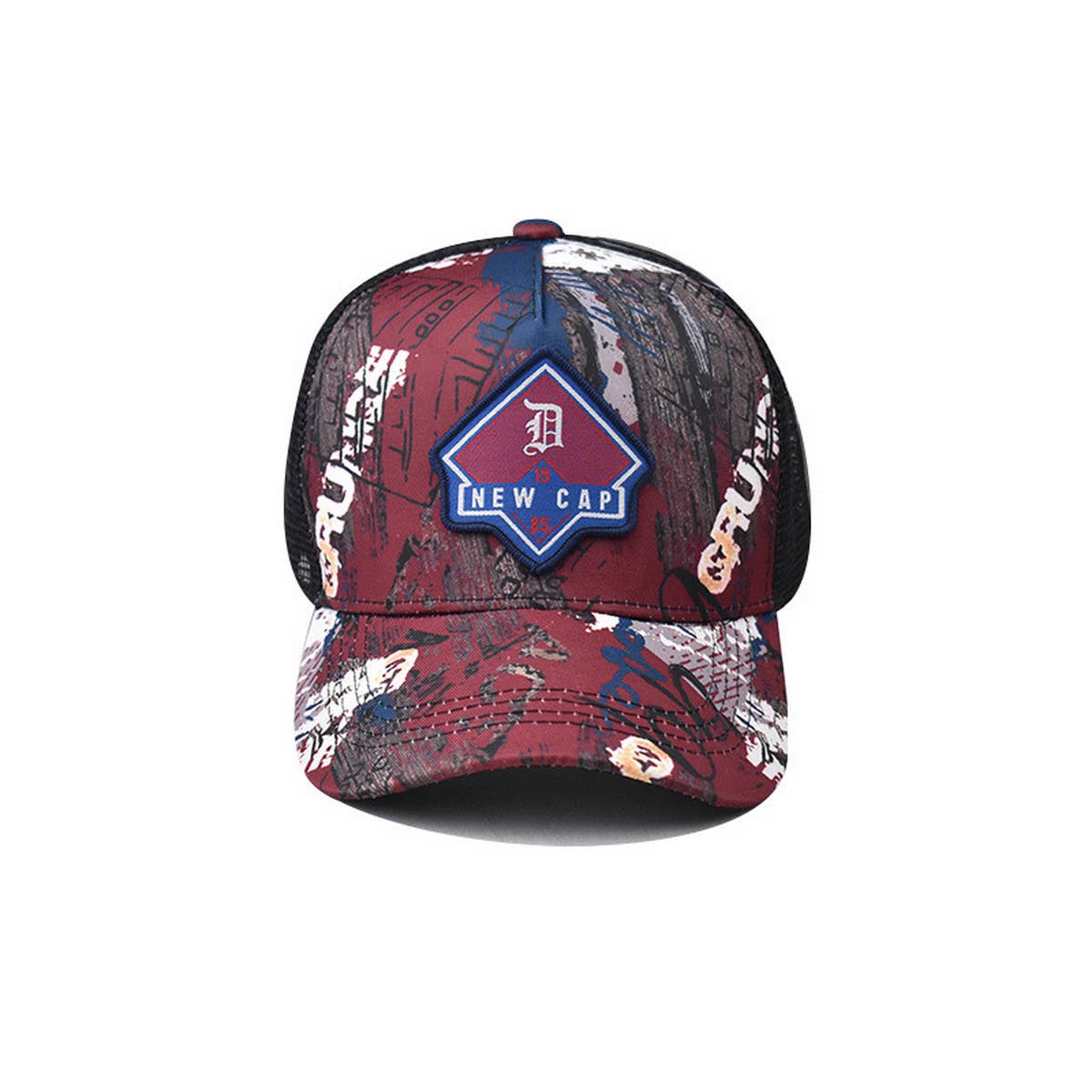 VINTAGE B LETTER PATCH GRAFFITI TRUCKER HAT_CWAH1369